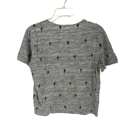 Women's Small Sovereign Code crewneck grey cactus embroidered tee tshirt - Picture 5 of 7